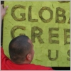 A close up of the Global Green sign